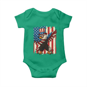 Funny Patriotic Dabbing American Flag Bald Eagle 4th Of July Baby Onesie TS11 Irish Green Print Your Wear