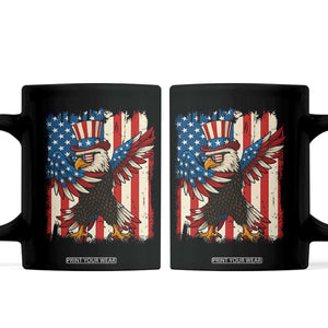Funny Patriotic Dabbing American Flag Bald Eagle 4th Of July Coffee Mug TS11 Black Print Your Wear