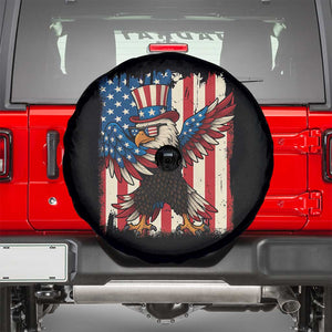 Funny Patriotic Dabbing American Flag Bald Eagle 4th Of July Spare Tire Cover TS11 Black Print Your Wear