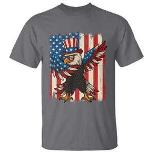 Funny Patriotic Dabbing American Flag Bald Eagle 4th Of July T Shirt TS11 Charcoal Print Your Wear