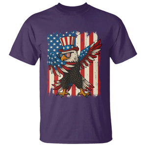 Funny Patriotic Dabbing American Flag Bald Eagle 4th Of July T Shirt TS11 Purple Print Your Wear