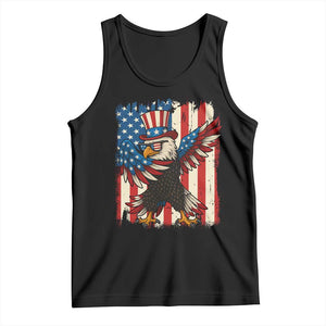 Funny Patriotic Dabbing American Flag Bald Eagle 4th Of July Tank Top TS11 Black Print Your Wear