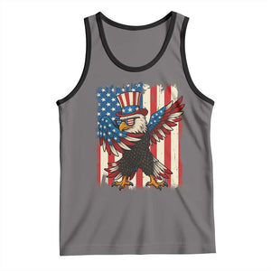 Funny Patriotic Dabbing American Flag Bald Eagle 4th Of July Tank Top TS11 Deep Heather Black Print Your Wear