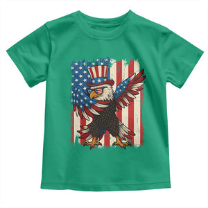 Funny Patriotic Dabbing American Flag Bald Eagle 4th Of July Toddler T Shirt TS11 Irish Green Print Your Wear