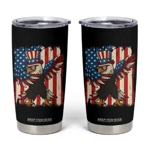 Funny Patriotic Dabbing American Flag Bald Eagle 4th Of July Tumbler Cup TS11 Black Print Your Wear
