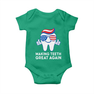 Funny Patriotic Dentist Baby Onesie Making Teeth Great Again America Oral Health Toothpaste Hair TS02 Irish Green Print Your Wear