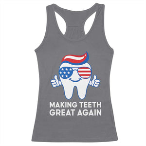 Funny Patriotic Dentist Racerback Tank Top Making Teeth Great Again America Oral Health Toothpaste Hair TS02 Charcoal Print Your Wear
