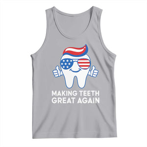 Funny Patriotic Dentist Tank Top Making Teeth Great Again America Oral Health Toothpaste Hair TS02 Athletic Heather Print Your Wear