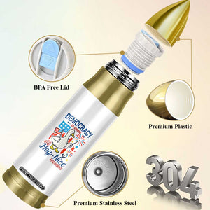 Funny Patriotic Duck Holding Firework Bullet Tumbler Funny Democracy Is Dying But Hey Nice Fireworks 4th Of July TS02 Print Your Wear