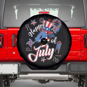 Funny Patriotic Independence Day Spare Tire Cover Happy 4th Of July American Firework TS11 Black Print Your Wear