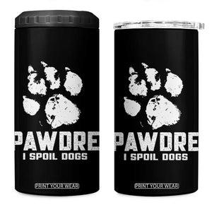 Funny Pawdre I Spoil Dogs 4 in 1 Can Cooler Tumbler Fur Dad Fathers Day Vintage Paw Prints TS11 One Size: 16 oz Black Print Your Wear