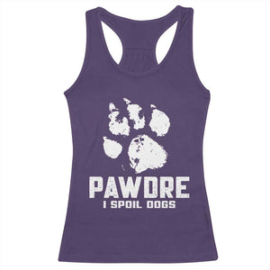 Funny Pawdre I Spoil Dogs Racerback Tank Top Fur Dad Fathers Day Vintage Paw Prints TS11 Purple Print Your Wear