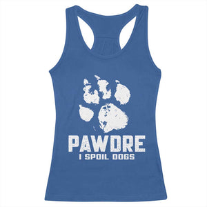Funny Pawdre I Spoil Dogs Racerback Tank Top Fur Dad Fathers Day Vintage Paw Prints TS11 Royal Blue Print Your Wear
