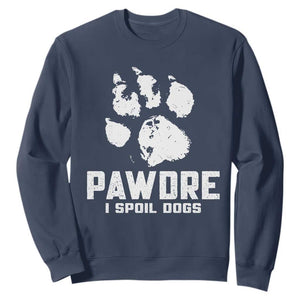 Funny Pawdre I Spoil Dogs Sweatshirt Fur Dad Fathers Day Vintage Paw Prints TS11 Navy Print Your Wear