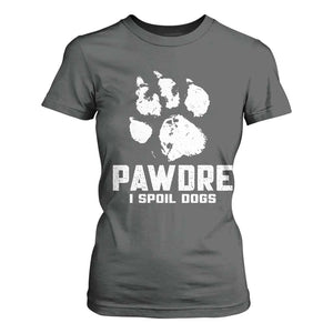 Funny Pawdre I Spoil Dogs T Shirt For Women Fur Dad Fathers Day Vintage Paw Prints TS11 Dark Heather Print Your Wear