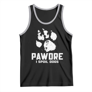 Funny Pawdre I Spoil Dogs Tank Top Fur Dad Fathers Day Vintage Paw Prints TS11 Black Athletic Heather Print Your Wear