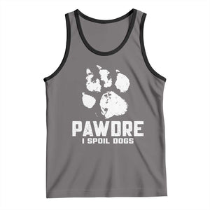 Funny Pawdre I Spoil Dogs Tank Top Fur Dad Fathers Day Vintage Paw Prints TS11 Deep Heather Black Print Your Wear
