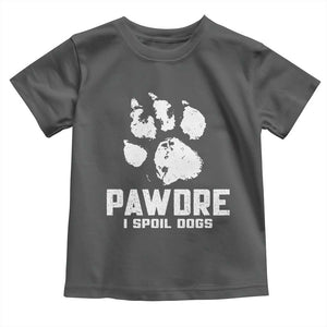 Funny Pawdre I Spoil Dogs Toddler T Shirt Fur Dad Fathers Day Vintage Paw Prints TS11 Dark Heather Print Your Wear