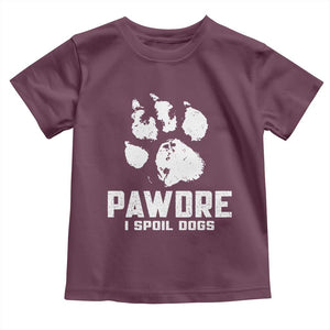 Funny Pawdre I Spoil Dogs Toddler T Shirt Fur Dad Fathers Day Vintage Paw Prints TS11 Maroon Print Your Wear