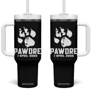 Funny Pawdre I Spoil Dogs Tumbler With Handle Fur Dad Fathers Day Vintage Paw Prints TS11 One Size: 40 oz Black Print Your Wear