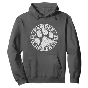 Funny Pawdre The Dog Father Hoodie Fur Dad Fathers Day Distressed Paw Prints TS11 Dark Heather Print Your Wear