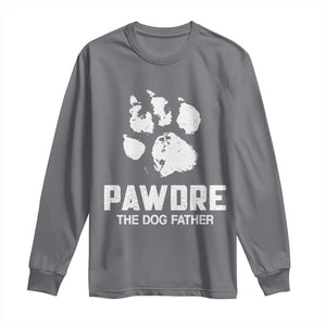 Funny Pawdre The Dog Father Long Sleeve Shirt Fur Dad Fathers Day Vintage Paw Prints TS11 Charcoal Print Your Wear
