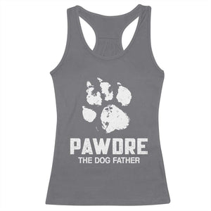 Funny Pawdre The Dog Father Racerback Tank Top Fur Dad Fathers Day Vintage Paw Prints TS11 Charcoal Print Your Wear