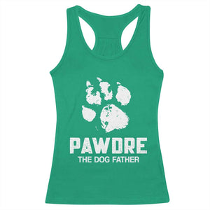 Funny Pawdre The Dog Father Racerback Tank Top Fur Dad Fathers Day Vintage Paw Prints TS11 Irish Green Print Your Wear