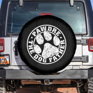 Funny Pawdre The Dog Father Spare Tire Cover Fur Dad Fathers Day Distressed Paw Prints TS11 No hole Black Print Your Wear