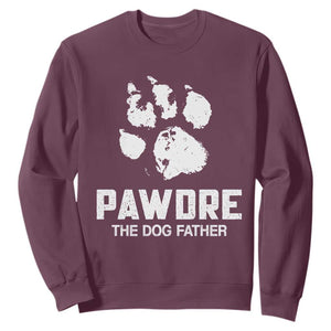 Funny Pawdre The Dog Father Sweatshirt Fur Dad Fathers Day Vintage Paw Prints TS11 Maroon Print Your Wear