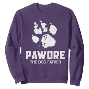 Funny Pawdre The Dog Father Sweatshirt Fur Dad Fathers Day Vintage Paw Prints TS11 Purple Print Your Wear