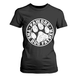 Funny Pawdre The Dog Father T Shirt For Women Fur Dad Fathers Day Distressed Paw Prints TS11 Black Print Your Wear