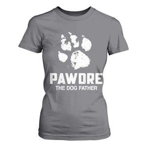 Funny Pawdre The Dog Father T Shirt For Women Fur Dad Fathers Day Vintage Paw Prints TS11 Charcoal Print Your Wear