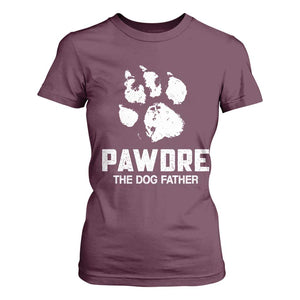 Funny Pawdre The Dog Father T Shirt For Women Fur Dad Fathers Day Vintage Paw Prints TS11 Maroon Print Your Wear