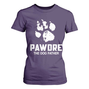 Funny Pawdre The Dog Father T Shirt For Women Fur Dad Fathers Day Vintage Paw Prints TS11 Purple Print Your Wear