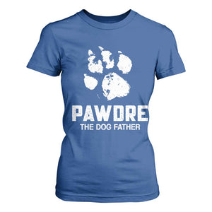 Funny Pawdre The Dog Father T Shirt For Women Fur Dad Fathers Day Vintage Paw Prints TS11 Royal Blue Print Your Wear