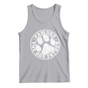 Funny Pawdre The Dog Father Tank Top Fur Dad Fathers Day Distressed Paw Prints TS11 Athletic Heather Print Your Wear