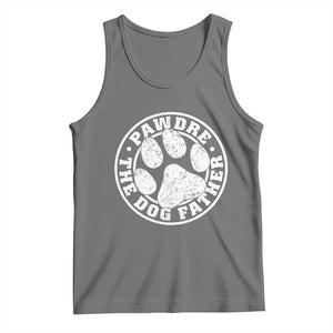 Funny Pawdre The Dog Father Tank Top Fur Dad Fathers Day Distressed Paw Prints TS11 Black Heather Print Your Wear
