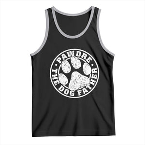 Funny Pawdre The Dog Father Tank Top Fur Dad Fathers Day Distressed Paw Prints TS11 Black Athletic Heather Print Your Wear