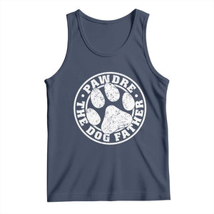 Funny Pawdre The Dog Father Tank Top Fur Dad Fathers Day Distressed Paw Prints TS11 Navy Print Your Wear