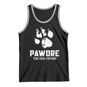 Funny Pawdre The Dog Father Tank Top Fur Dad Fathers Day Vintage Paw Prints TS11 Black Athletic Heather Print Your Wear