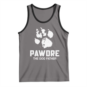Funny Pawdre The Dog Father Tank Top Fur Dad Fathers Day Vintage Paw Prints TS11 Deep Heather Black Print Your Wear