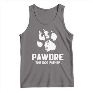 Funny Pawdre The Dog Father Tank Top Fur Dad Fathers Day Vintage Paw Prints TS11 Deep Heather Print Your Wear