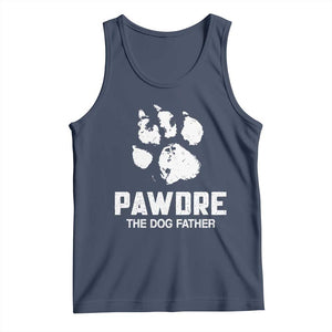 Funny Pawdre The Dog Father Tank Top Fur Dad Fathers Day Vintage Paw Prints TS11 Navy Print Your Wear