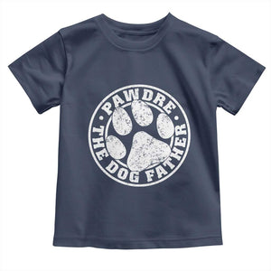 Funny Pawdre The Dog Father Toddler T Shirt Fur Dad Fathers Day Distressed Paw Prints TS11 Navy Print Your Wear