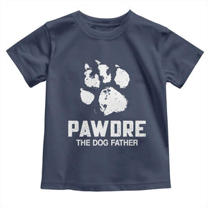 Funny Pawdre The Dog Father Toddler T Shirt Fur Dad Fathers Day Vintage Paw Prints TS11 Navy Print Your Wear