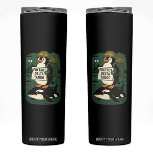 Funny Penguin Resist Skinny Tumbler No Tarriffs Activism Graphic TS02 Black Print Your Wear