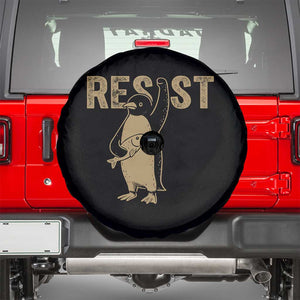 Funny Penguin Resist Spare Tire Cover Against Tariffs Activism Vintage TS02 Black Print Your Wear