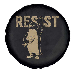 Funny Penguin Resist Spare Tire Cover Against Tariffs Activism Vintage TS02 Print Your Wear