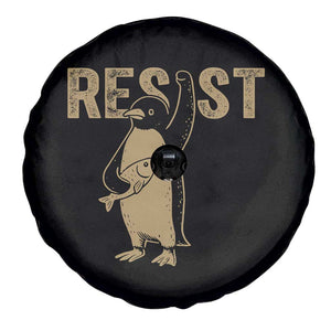 Funny Penguin Resist Spare Tire Cover Against Tariffs Activism Vintage TS02 Print Your Wear